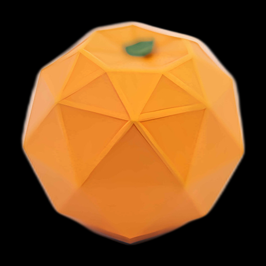 Orange 3D Style Géométrique