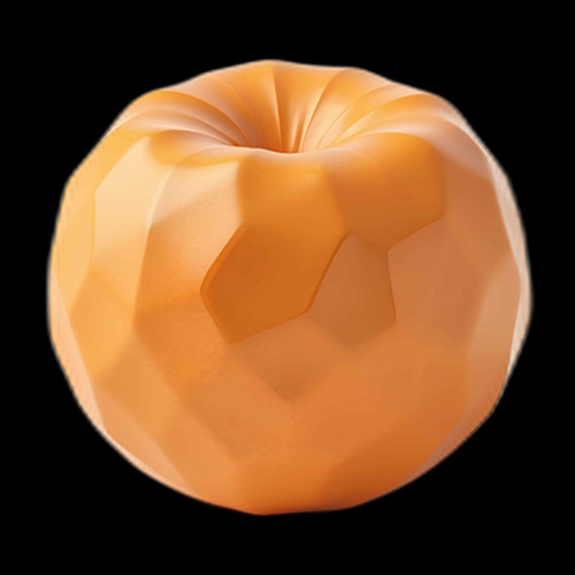 Pomme 3D texturée orange éclatante