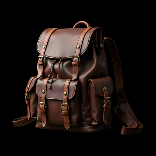 Sac à dos en cuir marron classique