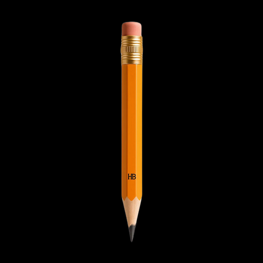 Crayon HB jaune et gomme