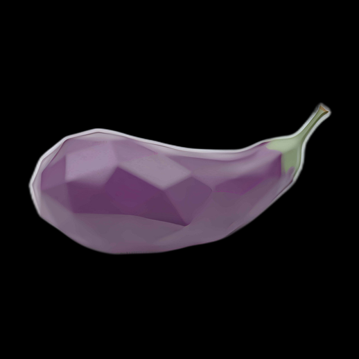 Aubergine low poly 3D