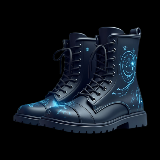 Bottes de combat avec motifs lumineux