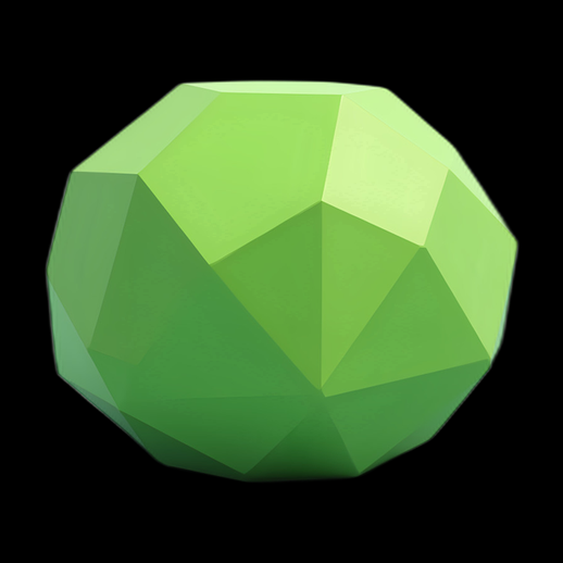 Sphère géométrique verte 3D