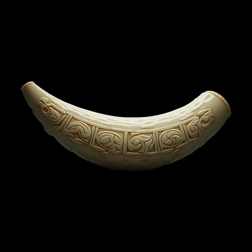 Cor d'ivoire sculpté ancien