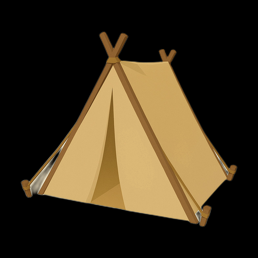Tipi beige 3D stylisé