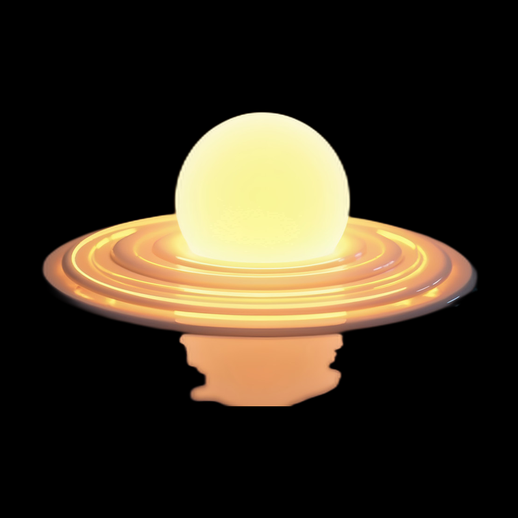 Lampe boule avec anneaux lumineux