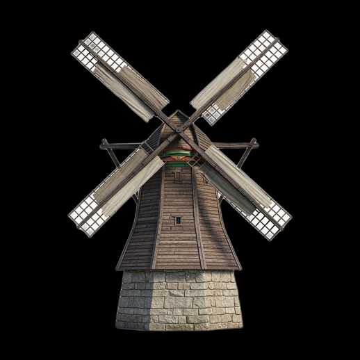 Moulin a vent 3D gratuit en bois