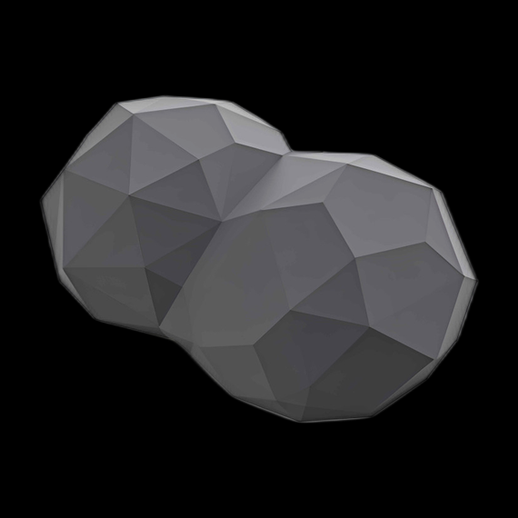 Astéroïde 3D gris à facettes - modele 3D gratuit