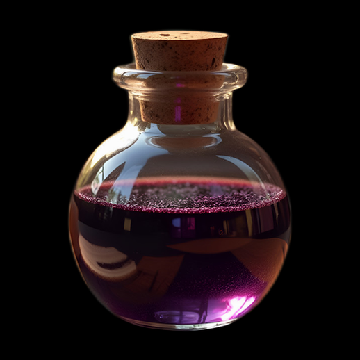 Potion violette dans une fiole