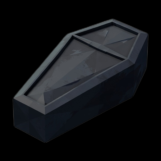 Cercueil low poly 3D gratuit sombre