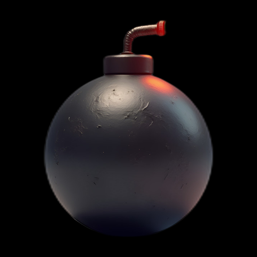 Bombe ronde noire avec mèche