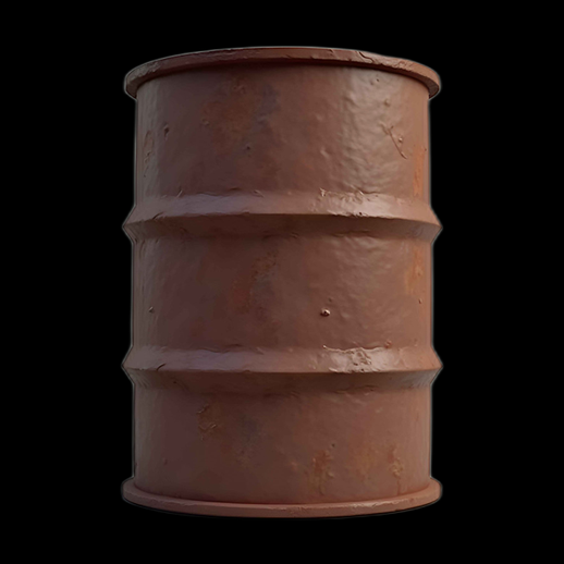 Baril métallique rouillé asset 3D