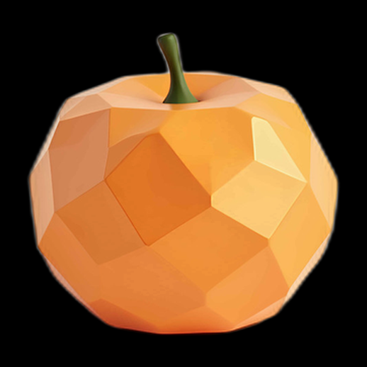 Pomme géométrique orange asset 3D