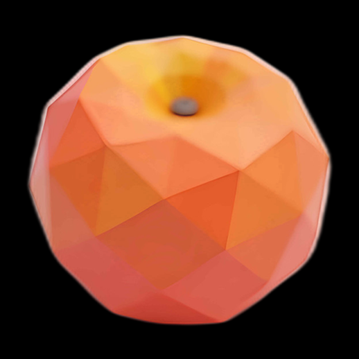 Pomme 3D low poly orange
