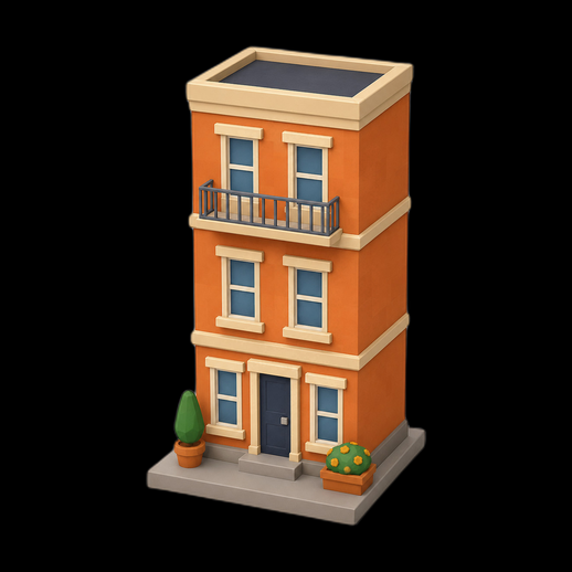 Maison de ville 3D gratuit style cartoon