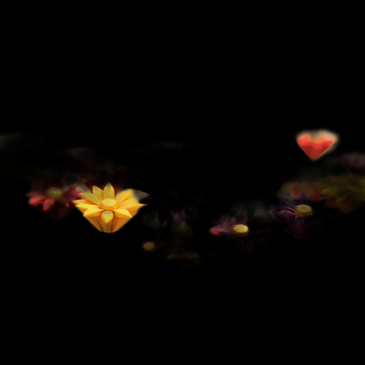 Fleurs abstraites lumineuses en 3D