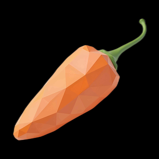 Piment 3D low-poly orange