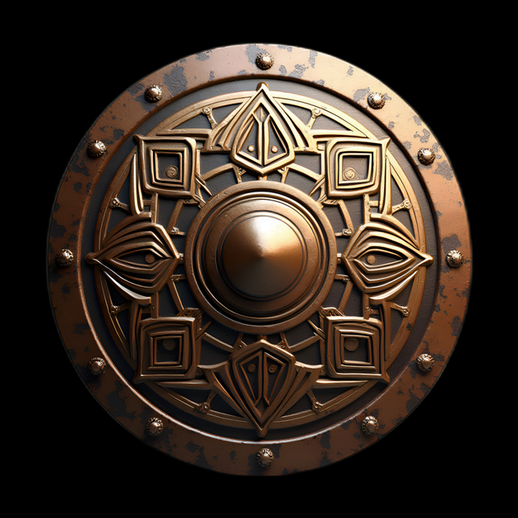 Bouclier antique ornemental 3D