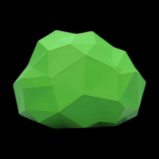 Rocher vert low poly 3D - modele 3D gratuit
