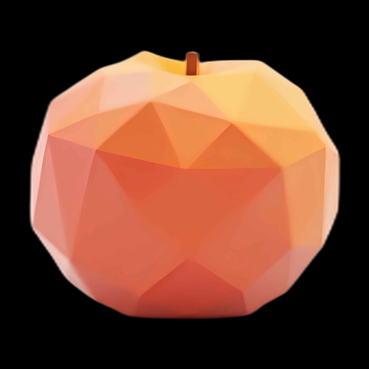 Pomme géométrique 3D orange