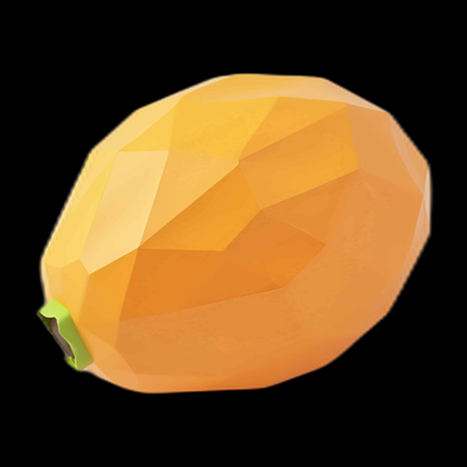 Mangue Low Poly Jaune 3D