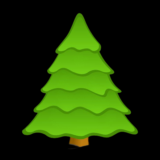 Arbre sapin stylise 3D gratuit cartoon