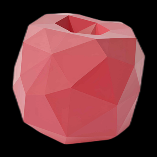 Pomme 3D polygonale rose abstraite