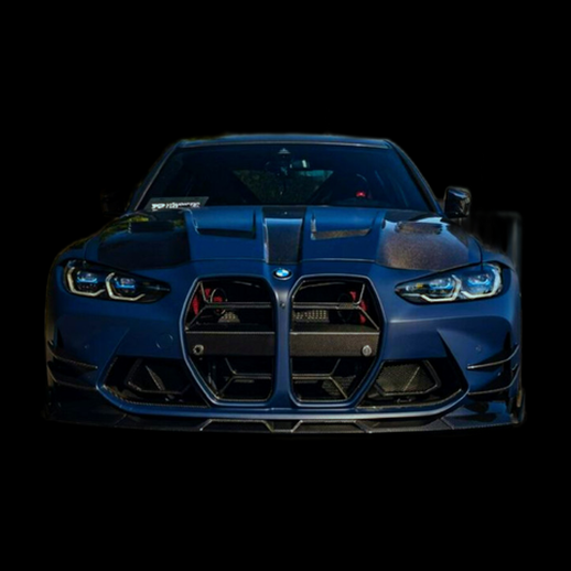 BMW M4 bleue 3D gratuit vue avant - modele 3D gratuit