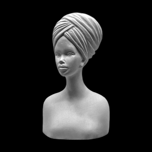 Buste femme 3D gratuit avec turban elegant