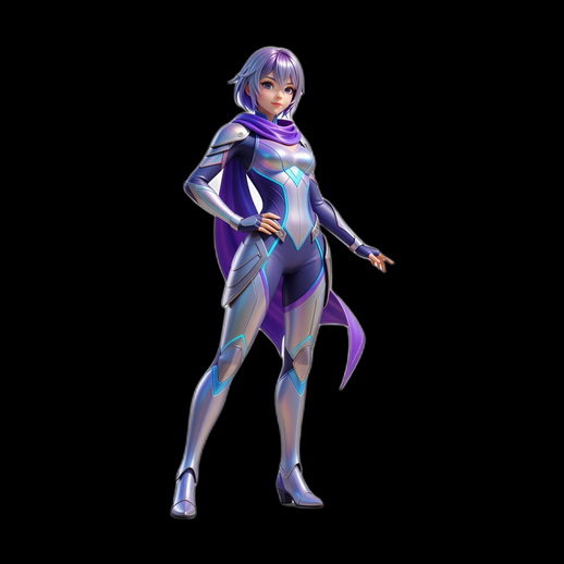 Personnage anime futuriste 3D gratuit femme