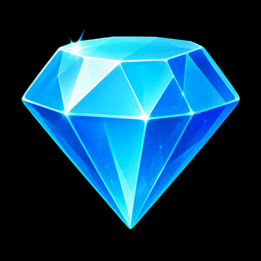 Diamant bleu stylise 3D gratuit brillant