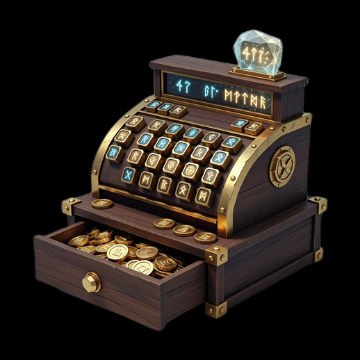 Caisse enregistreuse runique steampunk