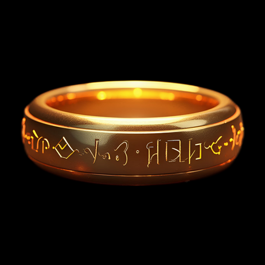 Anneau doré avec runes anciennes