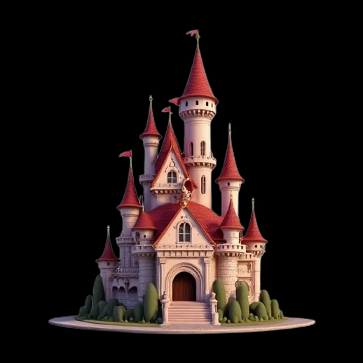 Chateau fantasy 3D gratuit style conte medieval