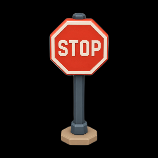 Panneau stop 3D gratuit style cartoon