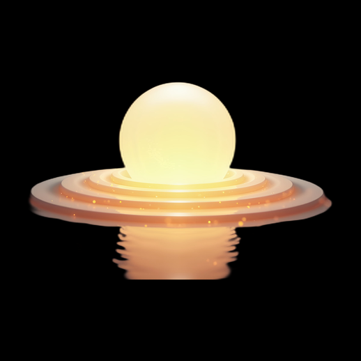 Orbe lumineuse sur plateforme étagée