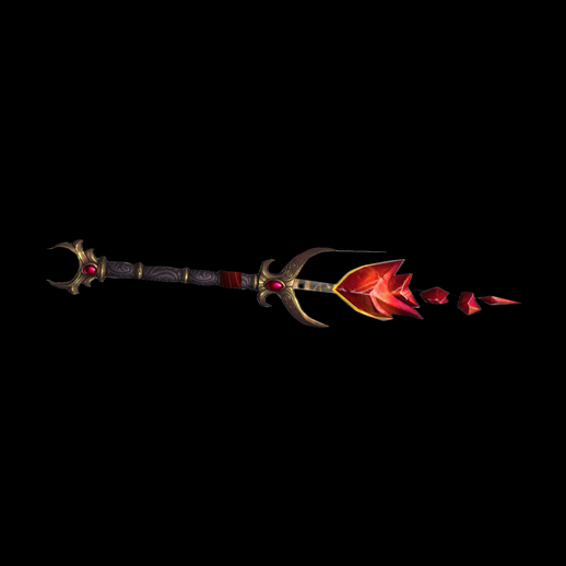 Sceptre magique 3D gratuit à cristaux rouges - modele 3D gratuit