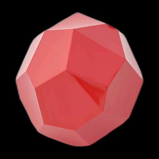 Dodécaèdre rouge 3D