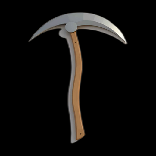 Pioche simple low poly 3D