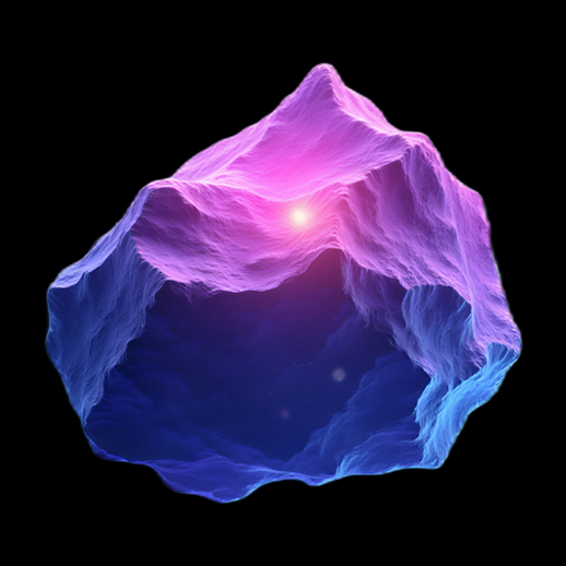 Montagne Flottante Abstrait 3D Lumière