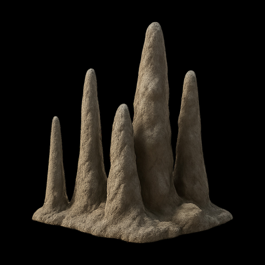 Formation rocheuse conique 3D texturée - modele 3D gratuit