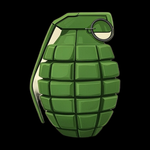 Grenade à main verte stylisée