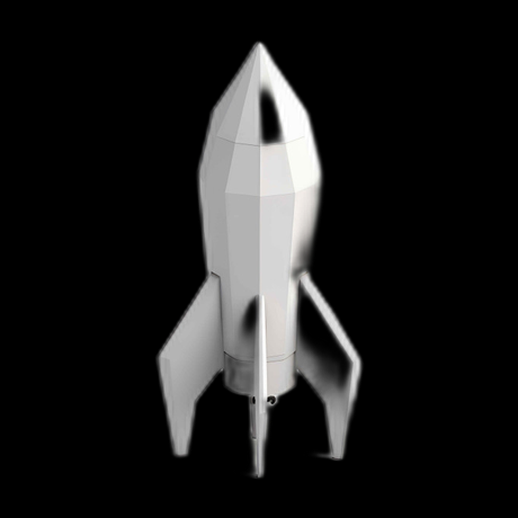 Fusée spatiale 3D stylisée blanche
