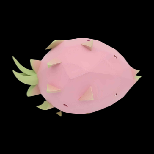 Asset 3D: Fruit du dragon stylisé