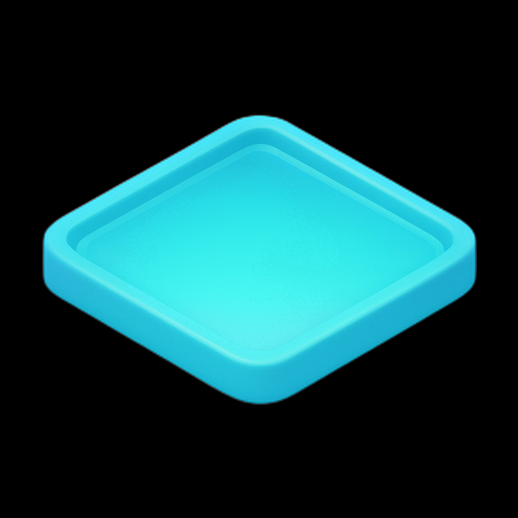 Plateau losange 3D turquoise doux