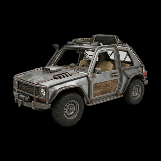 Modele 3D gratuit voiture off-road rouillee