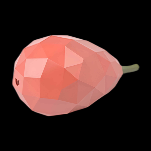 Figue Polygonale Rose en 3D