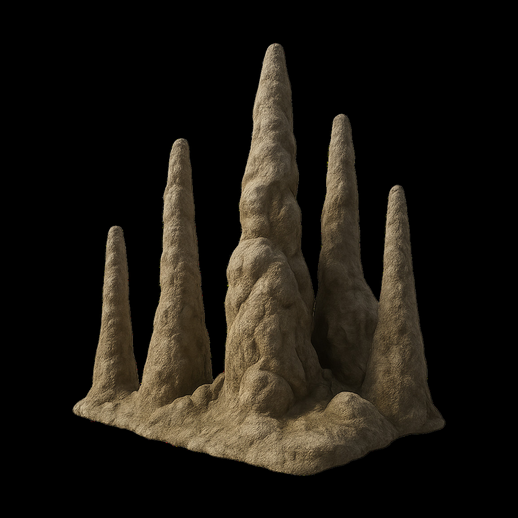 Asset 3D de stalagmites rocheuses