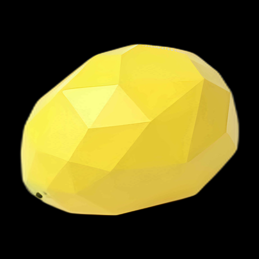 Mangue géométrique jaune 3D