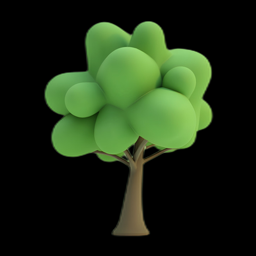 Arbre 3D stylisé et minimaliste